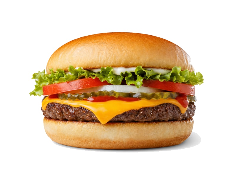 Cheeseburger podwójny – białko 15g, kalorie 280 kcal, węglowodany i tłuszcz na 100g | zdrowe odżywianie