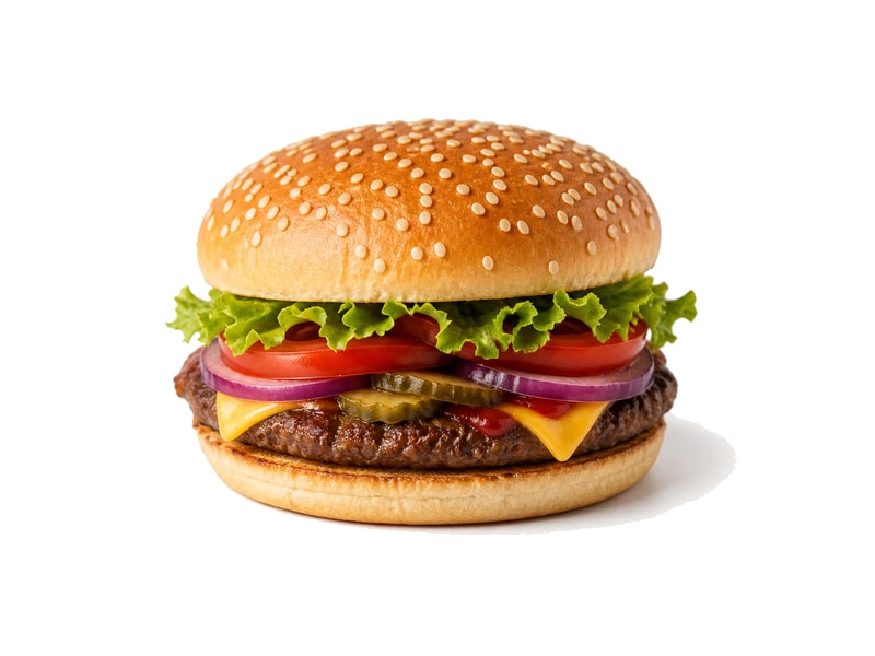 Hamburger – białko 12g, kalorie 254 kcal, węglowodany i tłuszcz na 100g | zdrowe odżywianie