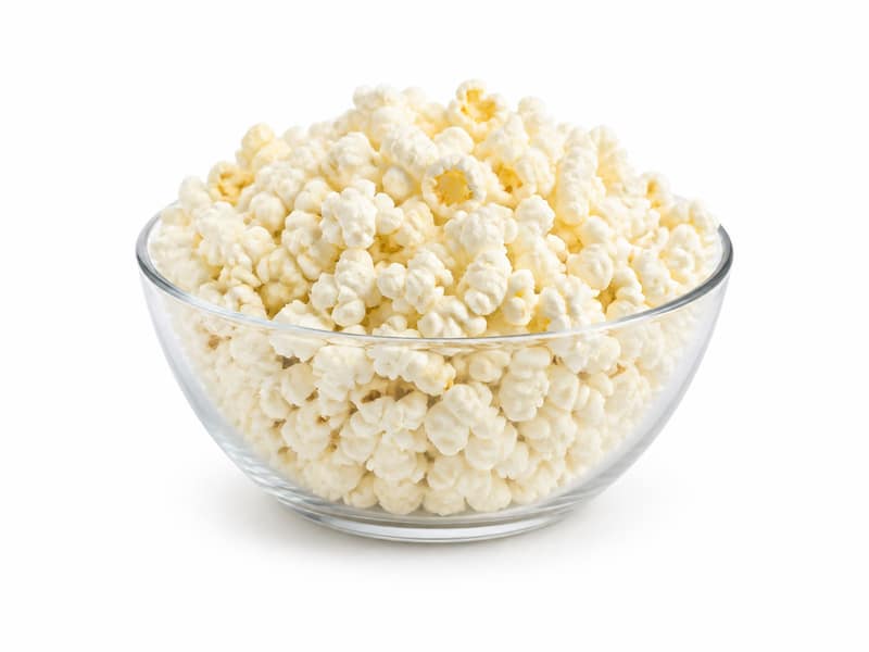 Popcorn (solony, gotowy) – białko 12g, kalorie 387 kcal, węglowodany i tłuszcz na 100g | zdrowe odżywianie