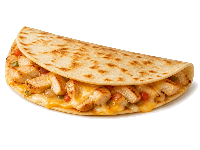 Quesadilla z kurczakiem – białko 14g, kalorie 235 kcal, węglowodany i tłuszcz na 100g | zdrowe odżywianie