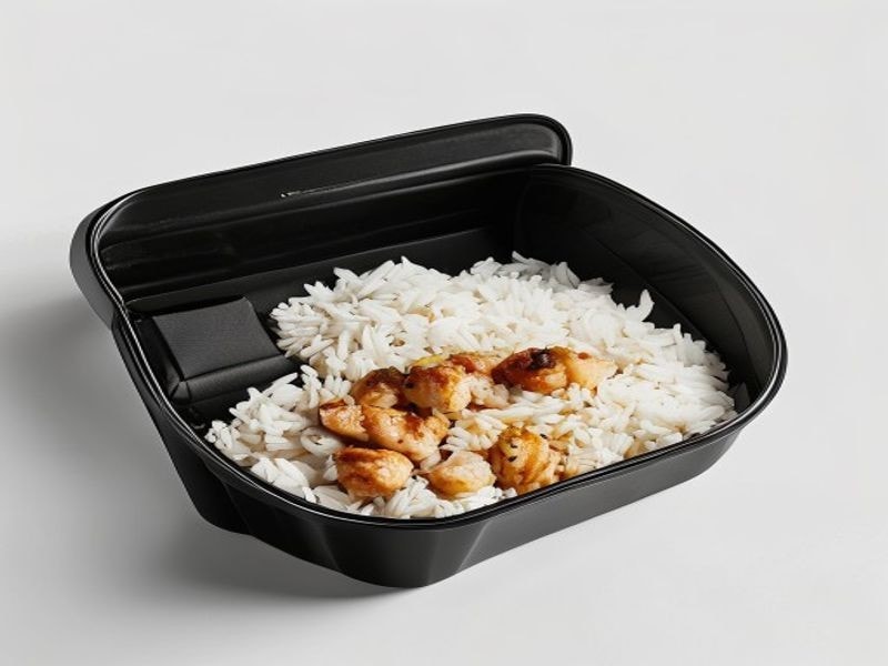 Ryż z kurczakiem (box) – białko 9g, kalorie 145 kcal, węglowodany i tłuszcz na 100g | zdrowe odżywianie