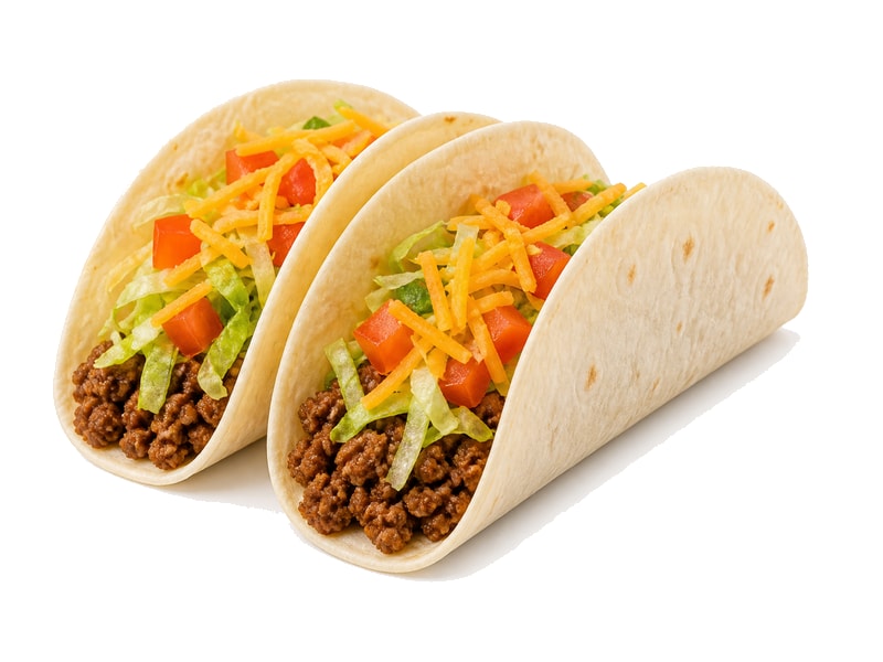 Tacos z wołowiną – białko 11g, kalorie 210 kcal, węglowodany i tłuszcz na 100g | zdrowe odżywianie
